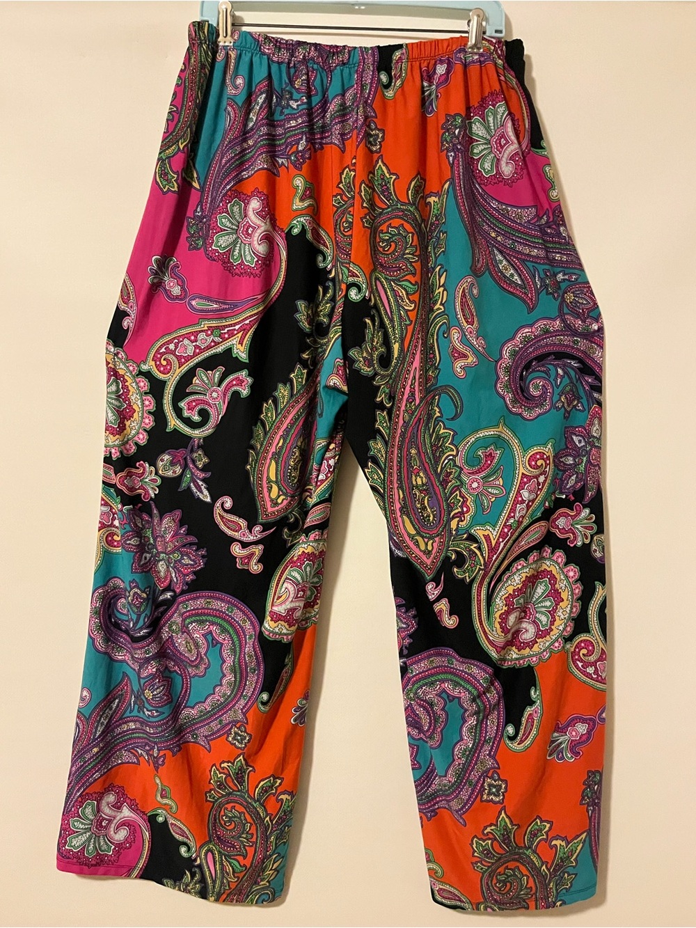 Mellisa Paige Multicolor Paisley Wide Leg Palazzo Pants Size 1X - Picture 5 of 6